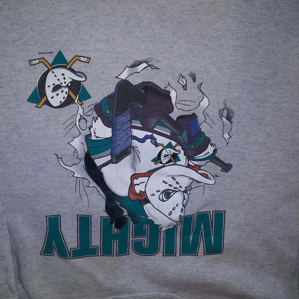 Anaheim Mighty Ducks NHL Nutmeg Crewneck Size Large Breakthrough Vintage 90s - Picture 6 of 7